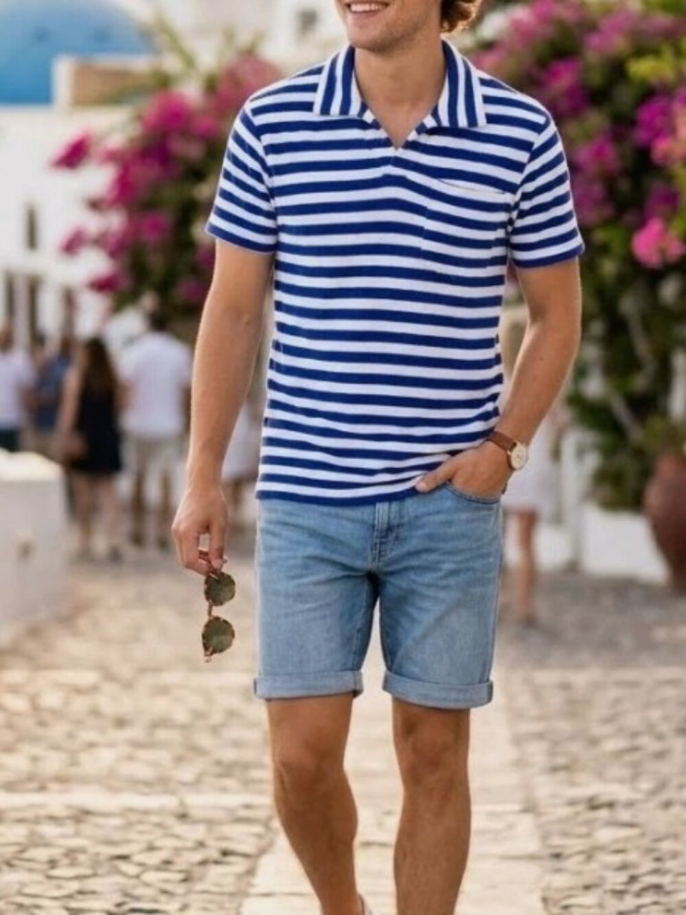 Criquet Terrycloth Striped Men's Polo T-Shirt Printed Short Sleeve XL 290276